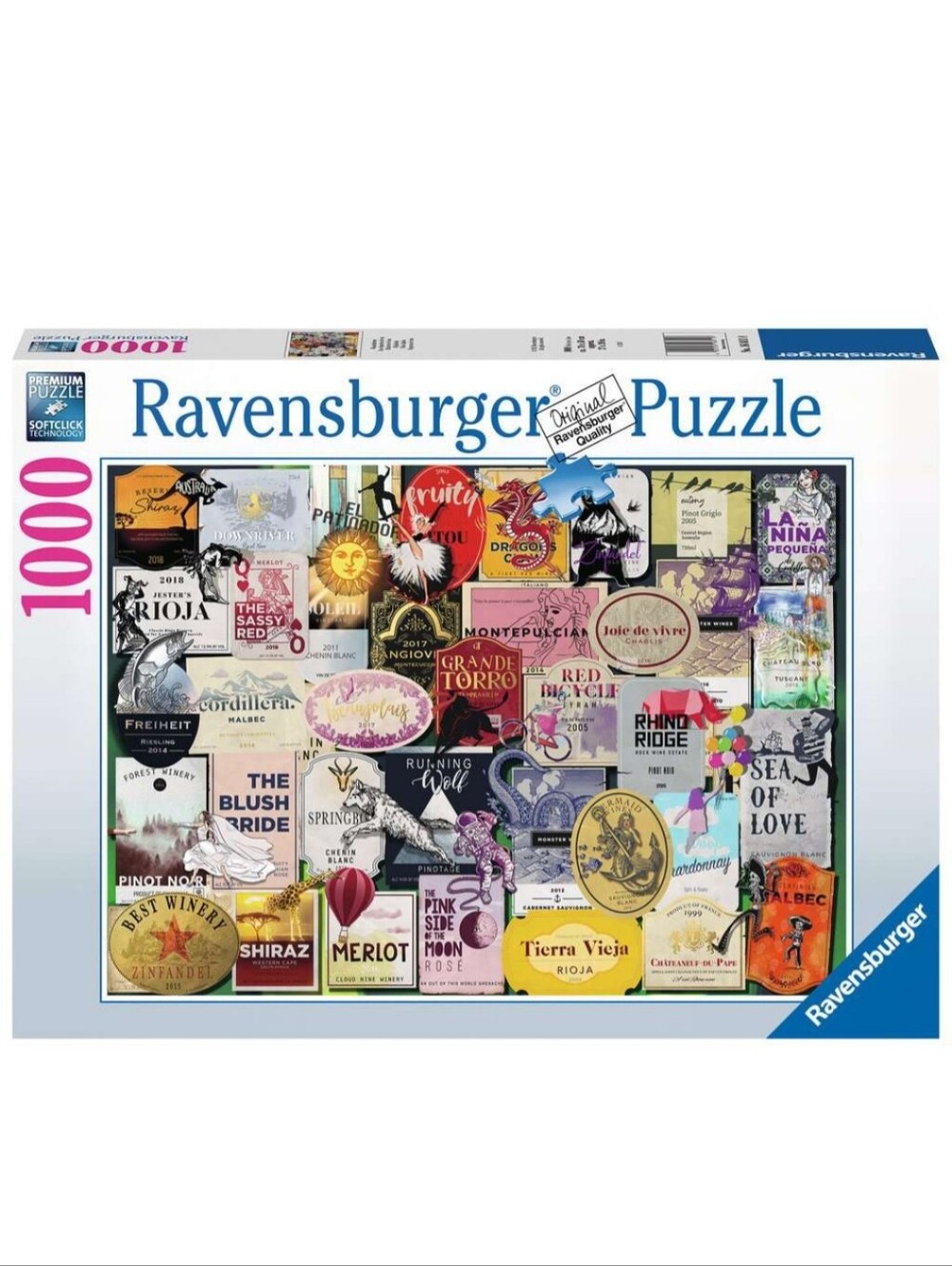 Ravensburger "Wine Labels" 1000 Piece Collage Puzzle